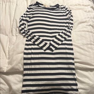 Michael Kors - Black and White Striped Long Sleeve Dress - Extra Small